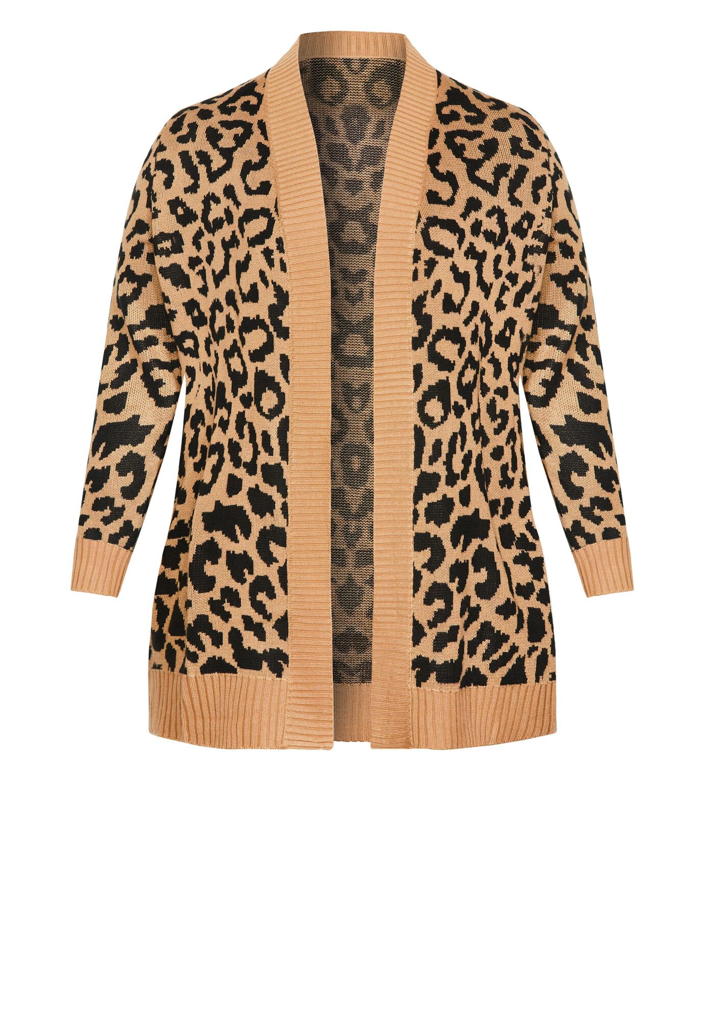 Longline Print Cardigan, TAN, alternate image number 12