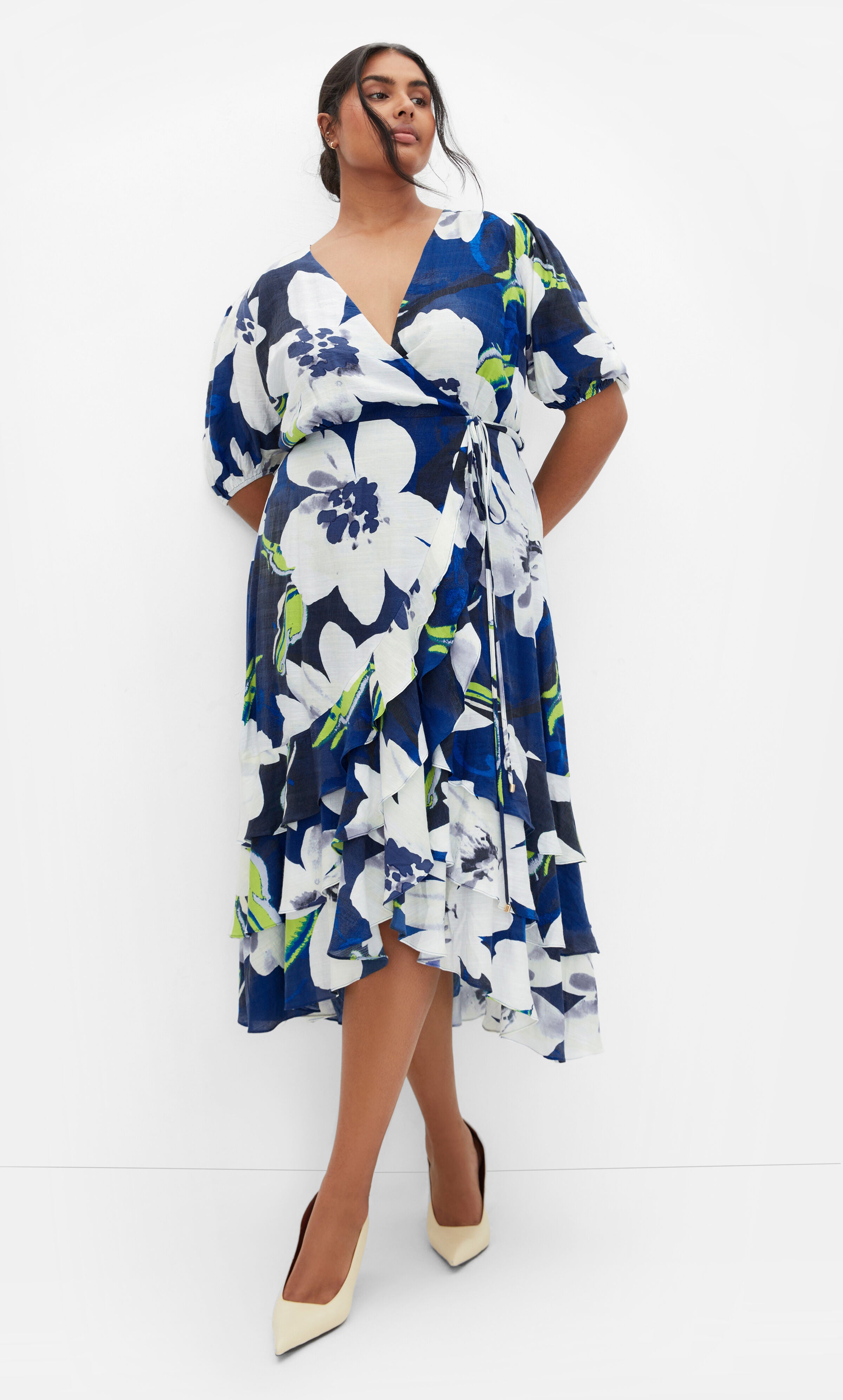 dressed colossal blue crab Rhapsody Cerulean blue sleeveless midi dress  PILLAR