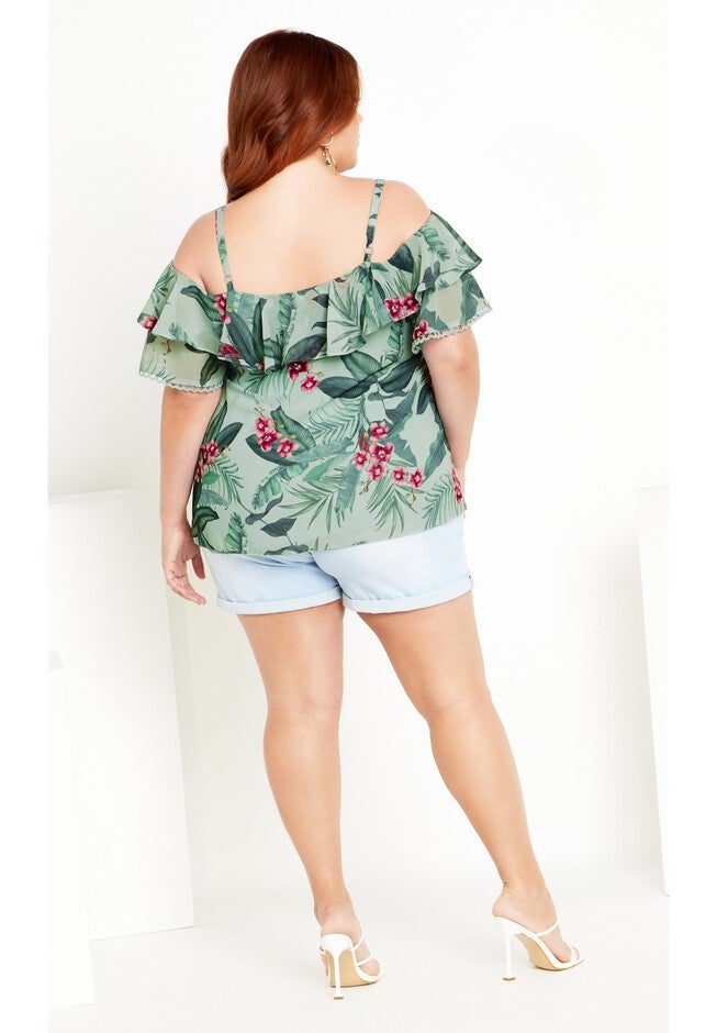 Phoebe Print Top - seafoam, GREEN, alternate image number null