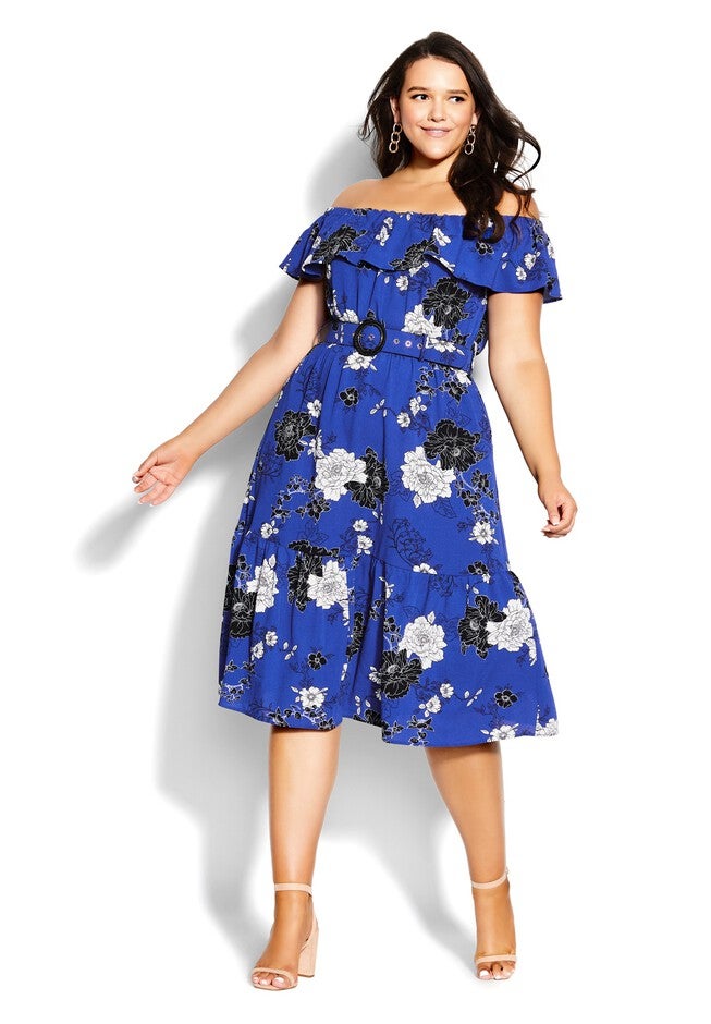 La Fleur Dress - blue, BLUE, on-hover image number null