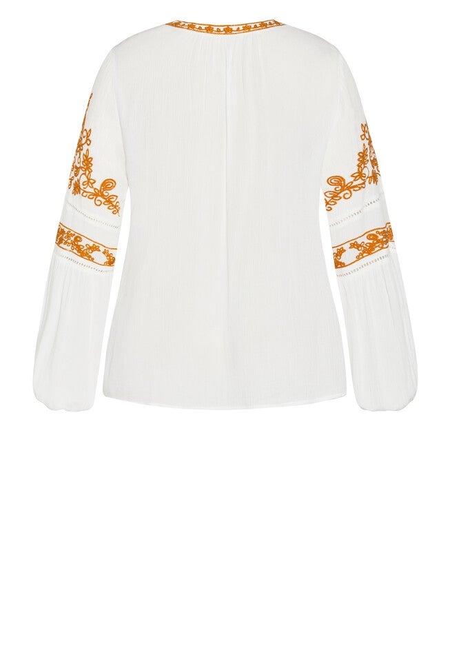 Spirit Embroidered Top - ivory, WHITE, alternate image number 4