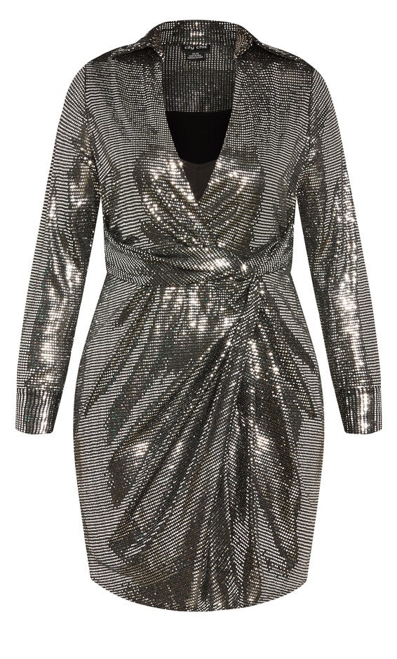Sequin Glow Dress - silver, SILVER, alternate image number 4
