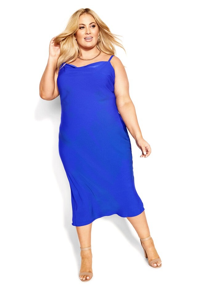 Shimmer Slip Dress - cobalt, BLUE, on-hover image number 1