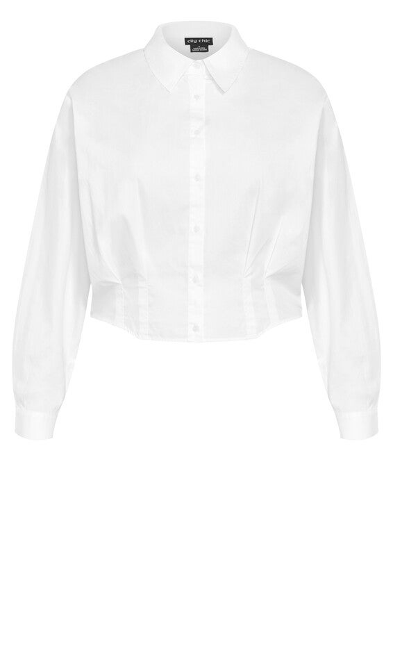 Classic Crop Shirt - ivory, WHITE, alternate image number null