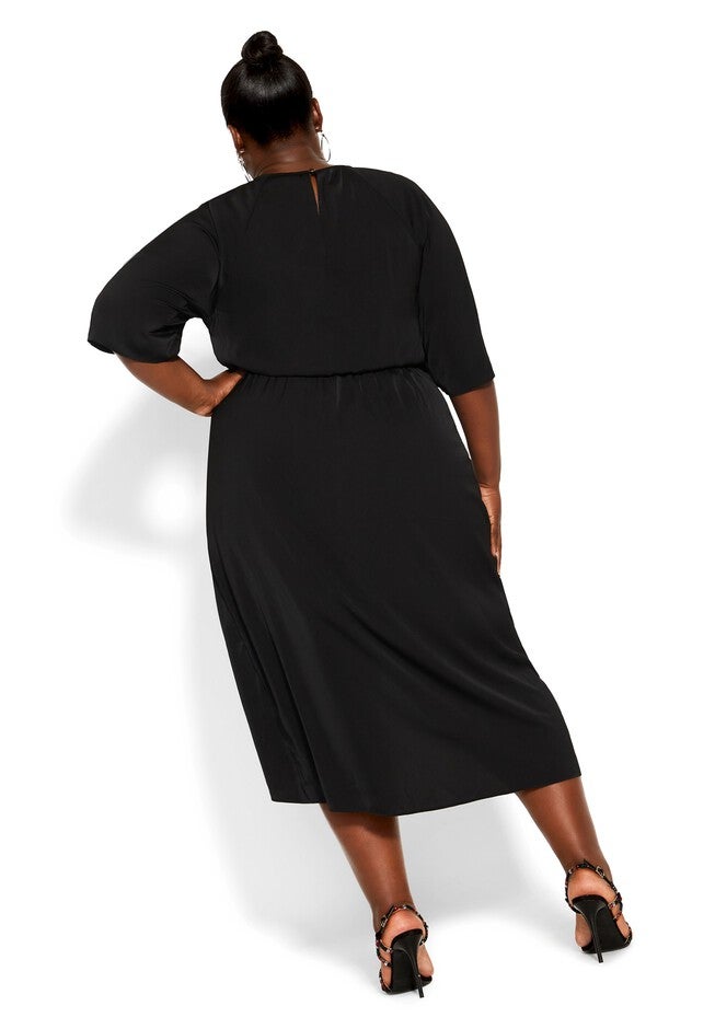 Sleek Tie Dress - black, BLACK, on-hover image number 1