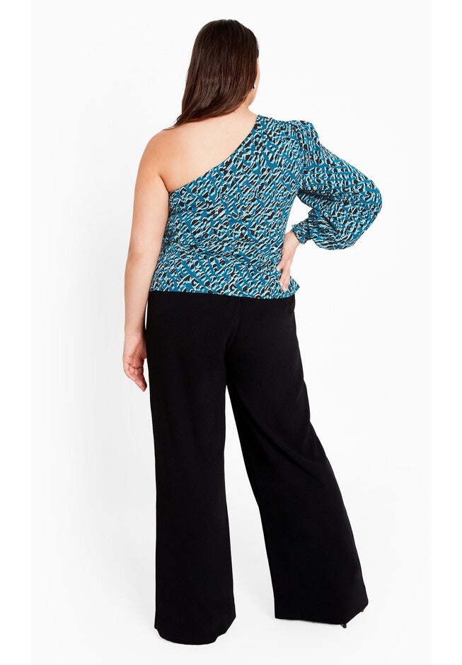 Eva One Shoulder Print Top, NOUVEAU, alternate image number 3