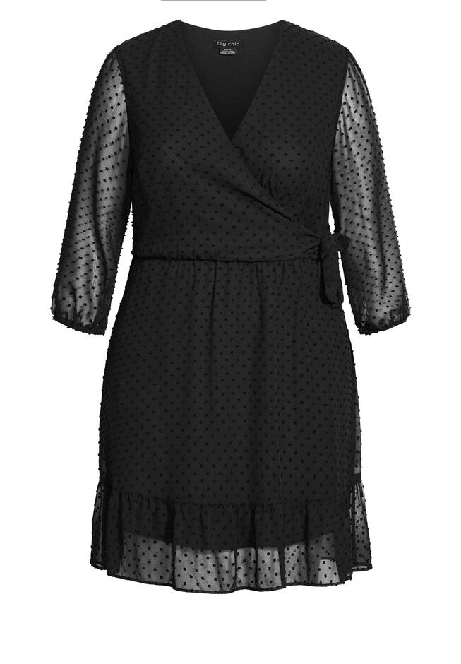 Dobby Ruffles Dress - black, BLACK, alternate image number 3
