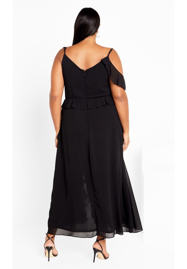 Ruffle Love Maxi Dress - black, BLACK, on-hover image number null