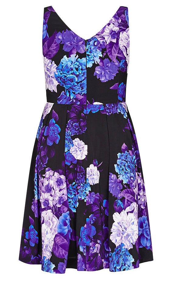 Hydrangea Fit & Flare Dress - black, BLACK, alternate image number null