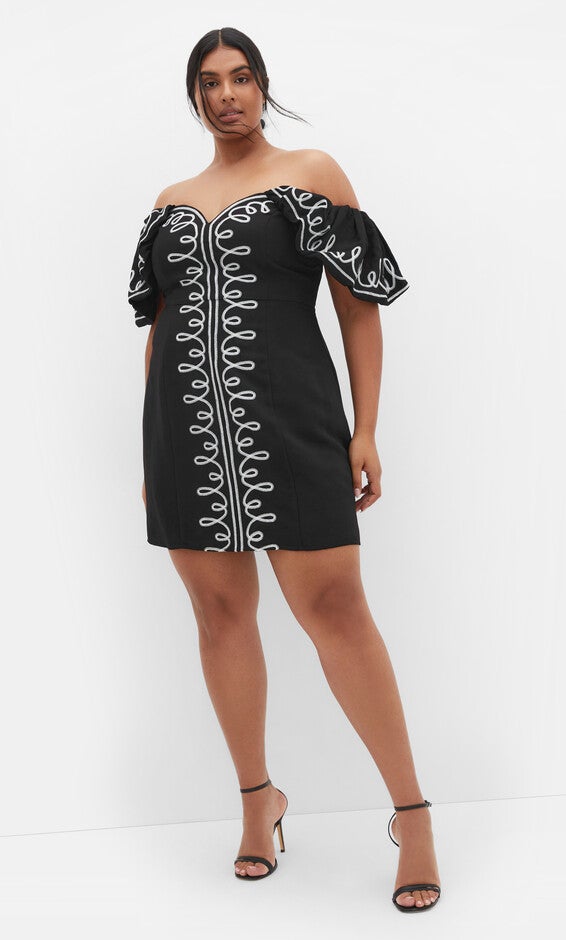 Hana Embroidered Dress - black, BLACK, on-hover image number 1