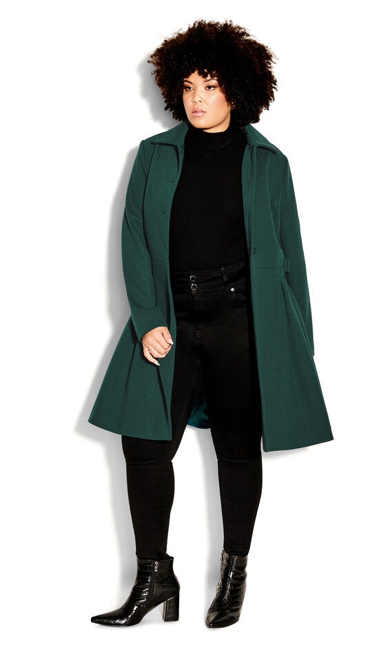 Blushing Belle Coat - jade, GREEN, alternate image number 3