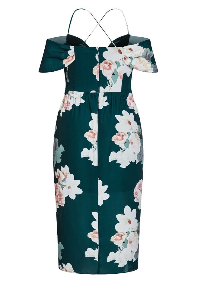 Emerald Floral Maxi Dress - emerald, GREEN, alternate image number 3