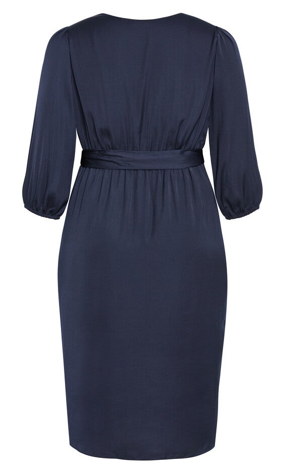 Opulent Elbow Sleeve Dress - navy, BLUE, alternate image number null