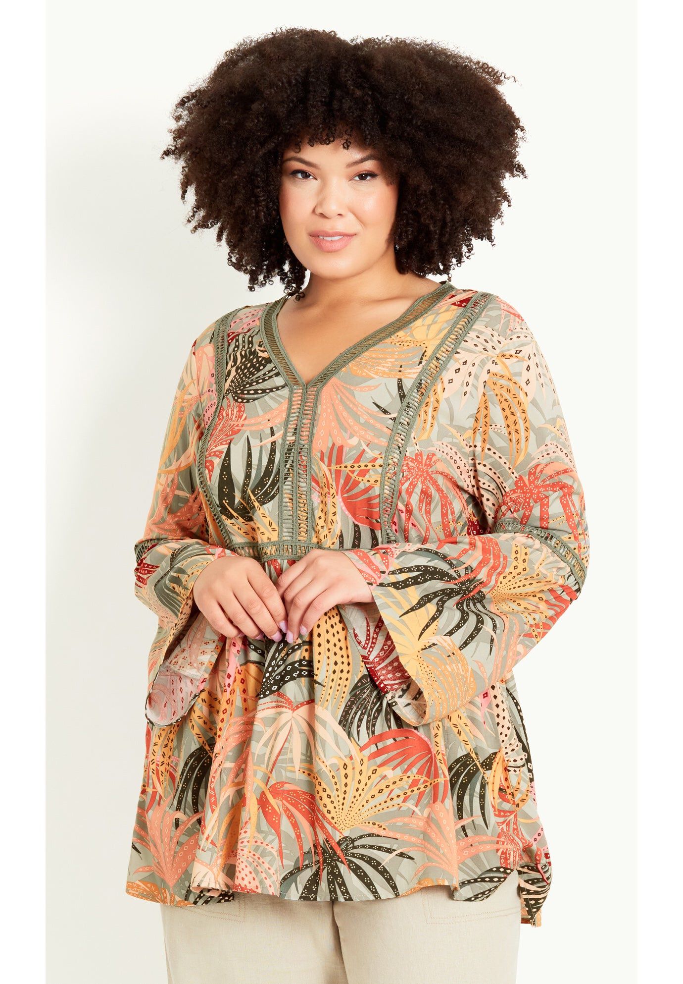 Bell Slv Print Top, PRIMROSE PATH, hi-res image number 0