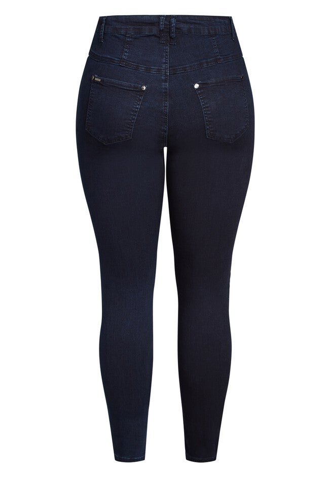 Harley Hi Waist Jean - dark denim, BLUE, alternate image number 4