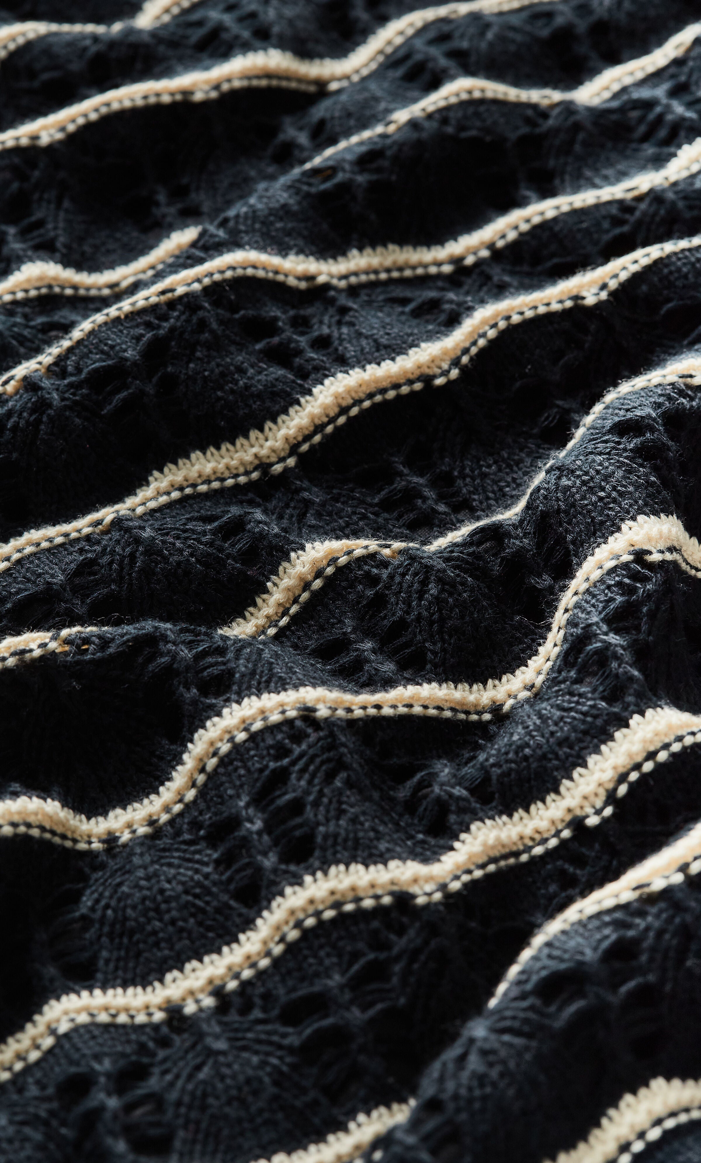 Crochet Stripe Dress - black, BLACK, alternate image number 5