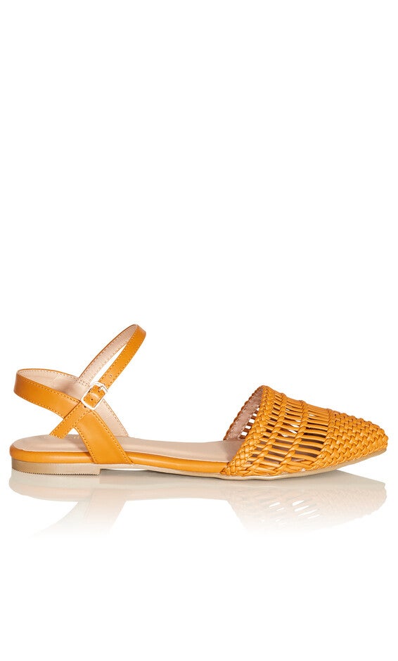 WIDE FIT Rosalie Flat - honey, ORANGE, alternate image number 1