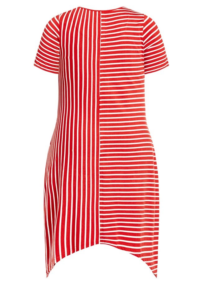 Zena Stripe Dress - red, RED, alternate image number null
