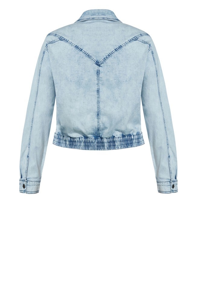 Retro Denim Jacket - light wash, BLUE, alternate image number 4