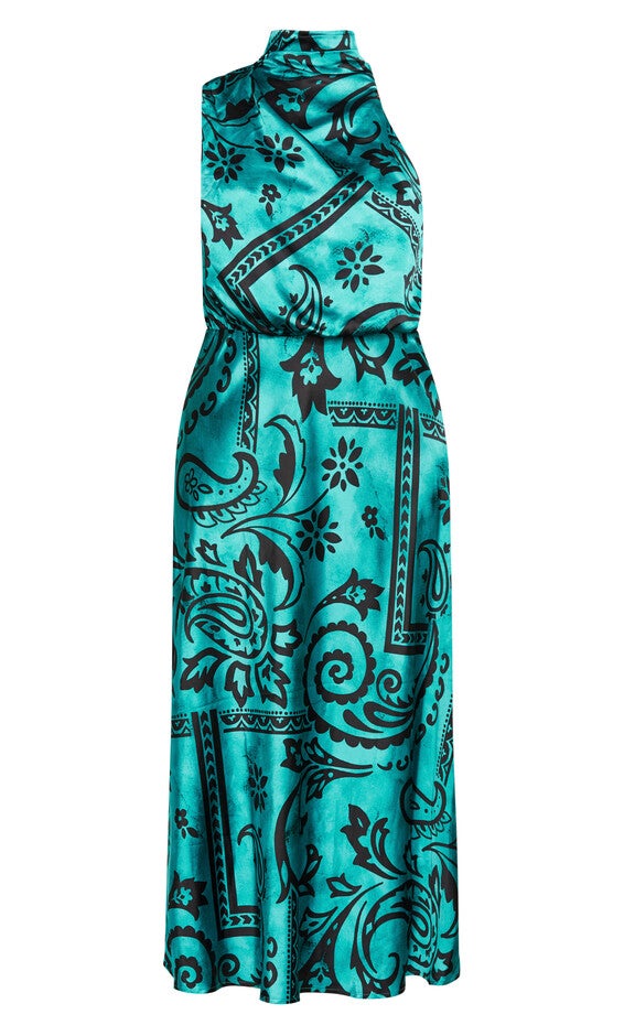 Perri Print Dress - peacock, GREEN, alternate image number null