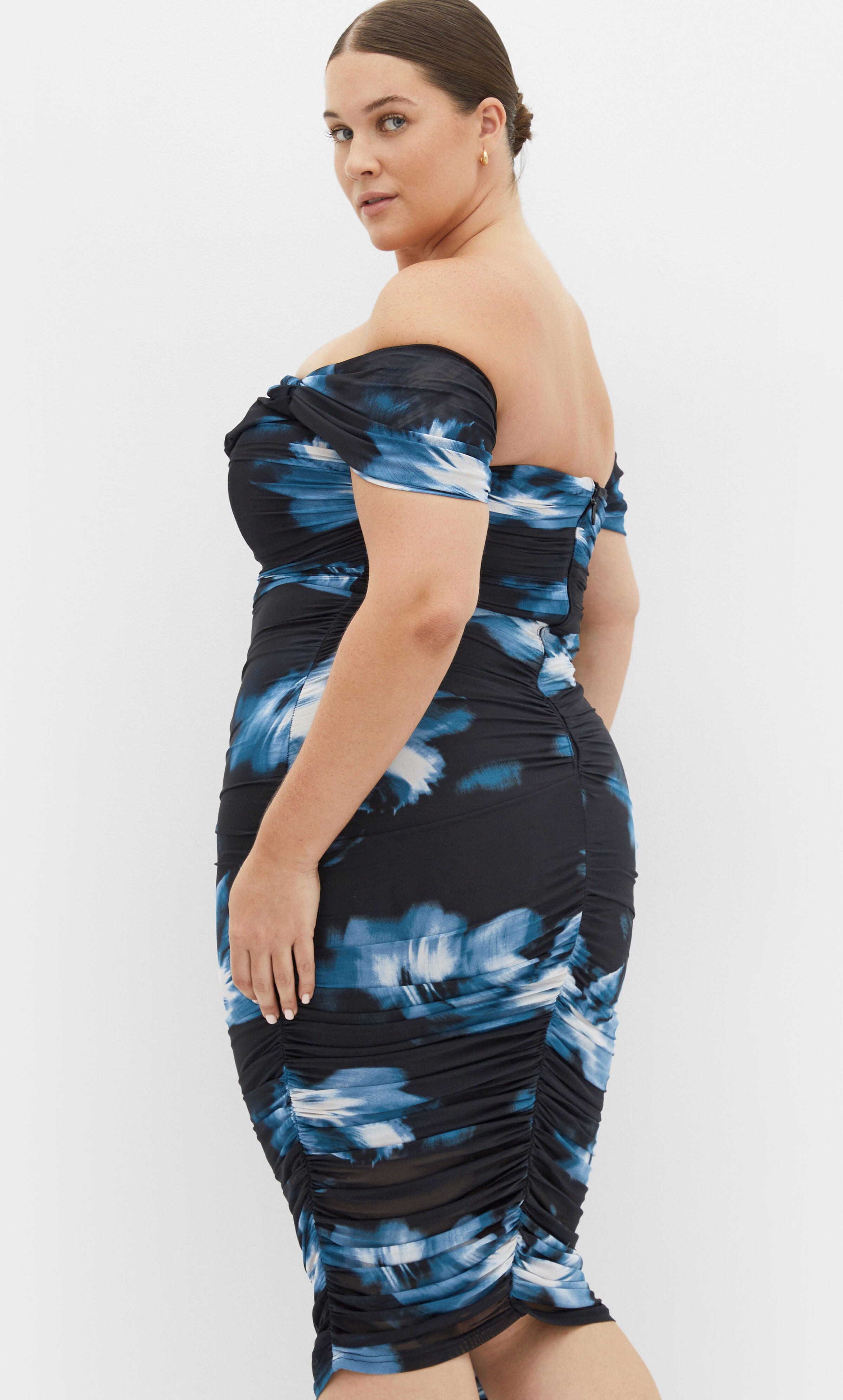 Jazmin Print Dress - teal print, BLUE, hi-res image number 0