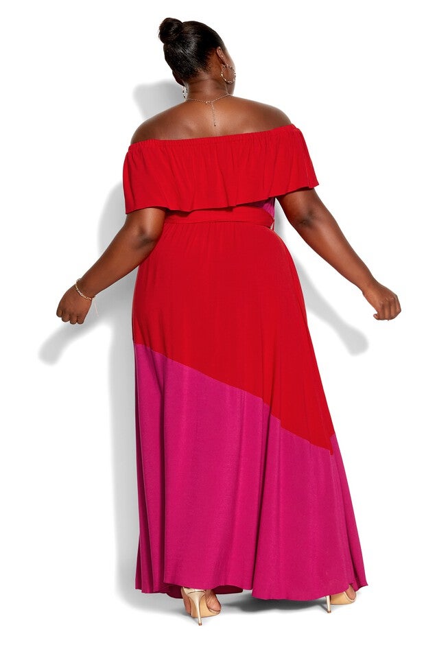 Colorburst Maxi Dress - fuchsia, RED, alternate image number 4