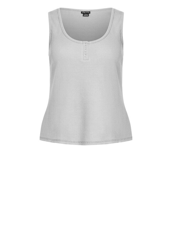 Waffle Sleep Tank - gray, GREY, alternate image number null