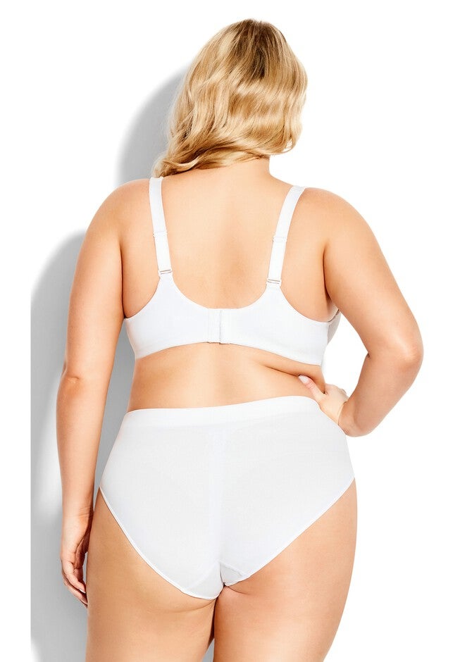 Seamless High Cut Brief, WHITE, on-hover image number 1