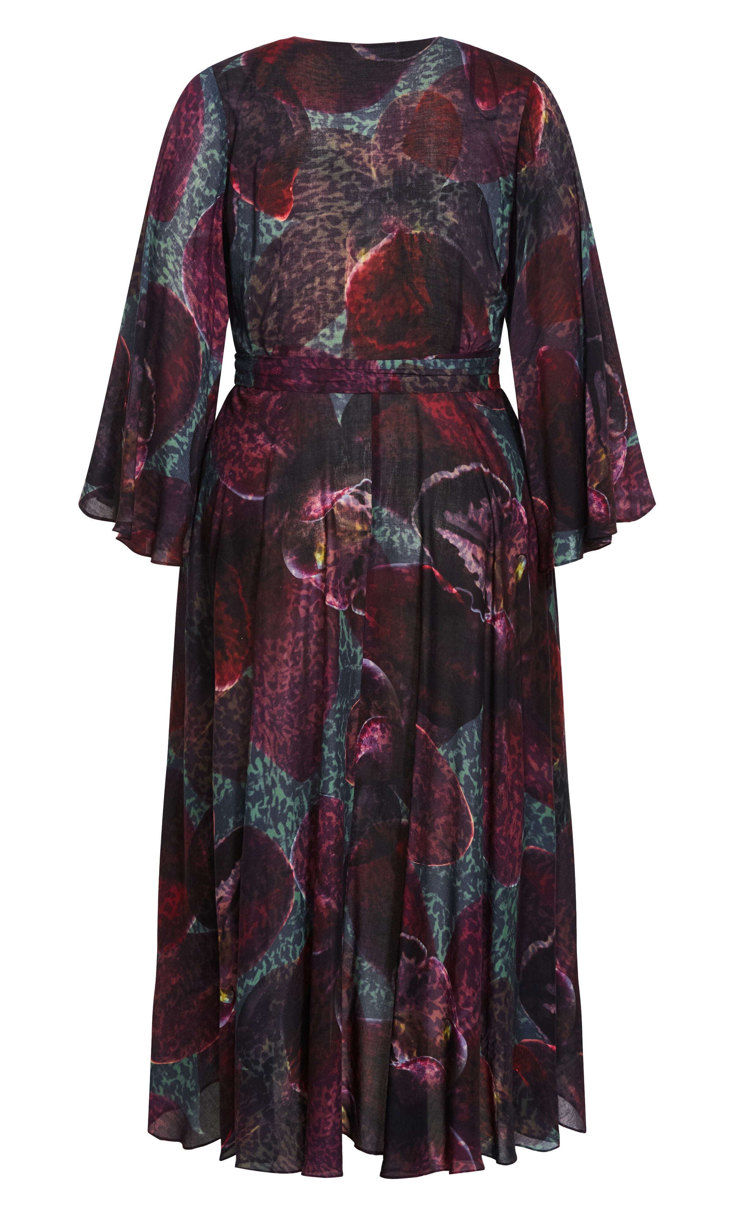 Evangeline Orchid Print Wrap Maxi Dress, PURPLE, alternate image number 4