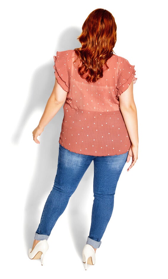 Pleated Spot Top - cinnamon, BROWN, alternate image number null
