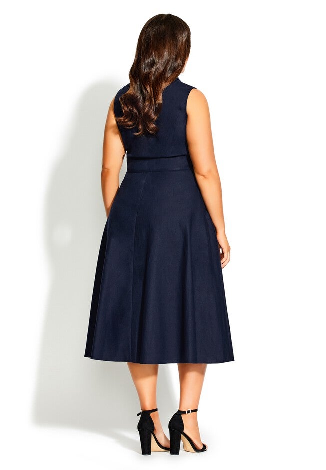 Shirt Detail Dress - navy, BLUE, on-hover image number null