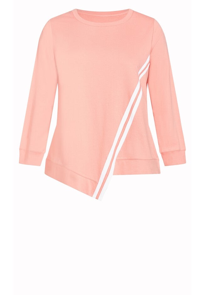 Splice Stripe Placement Top, SOFT PEACH, alternate image number null