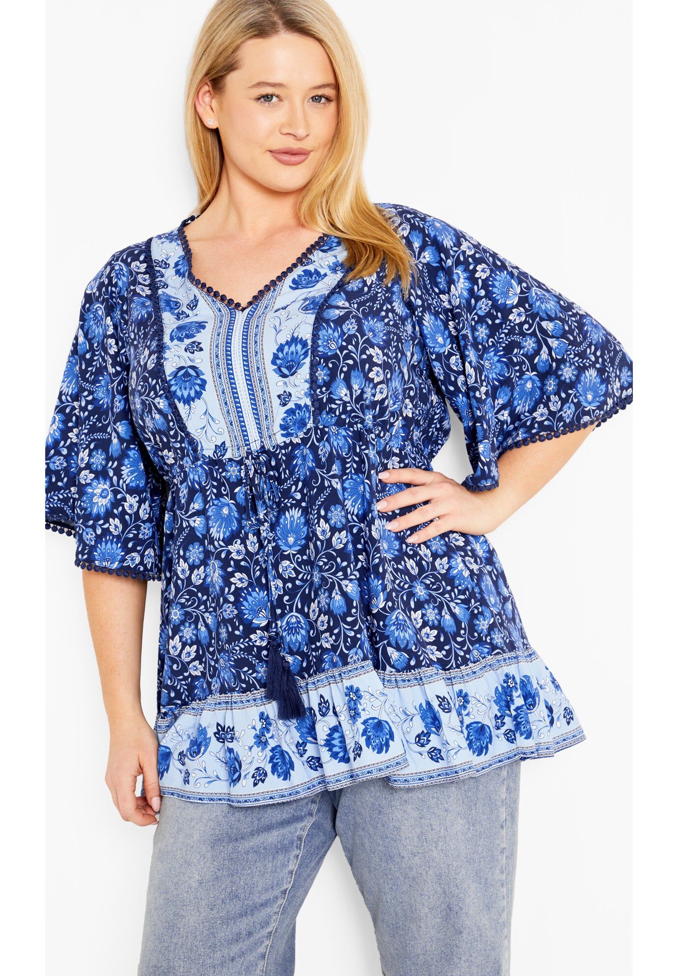 Utopia Border Tunic, BLUEBELL BORDER, hi-res image number 0
