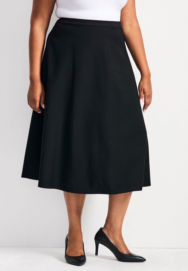 Jada Ponte Swing Skirt, BLACK, hi-res image number null
