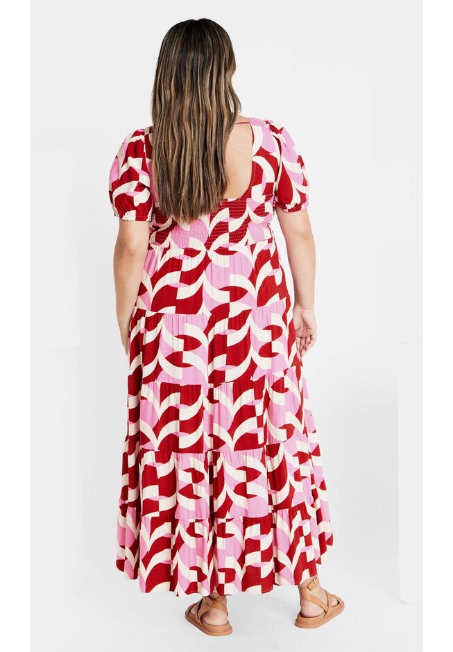 Mila Print Dress - pink, PINK, on-hover image number 1