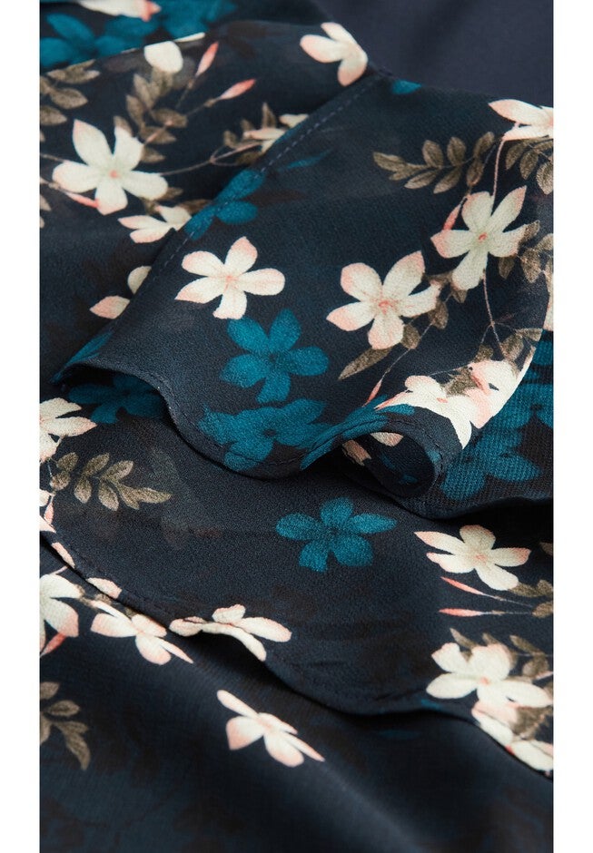 Cascade Floral Top - navy, BLUE, alternate image number null