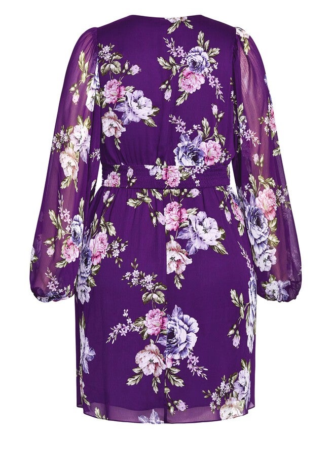 Wild Floral Dress - petunia, PURPLE, alternate image number null