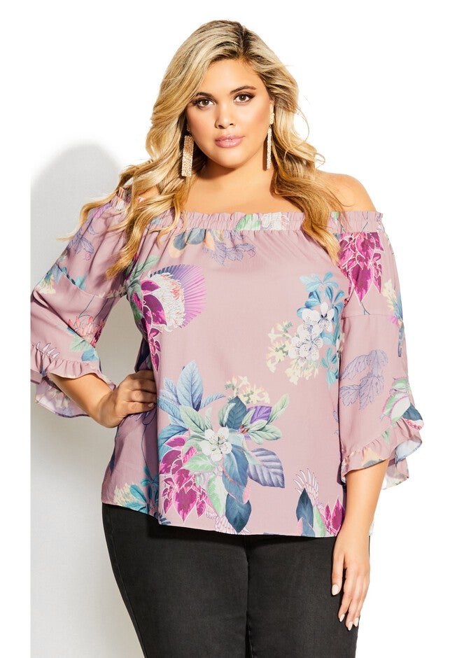 Heartwine Shoulder Top - rose, BLACK, hi-res image number null