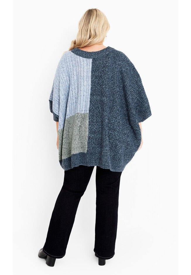 Mia Color Poncho, INDIGO, alternate image number null