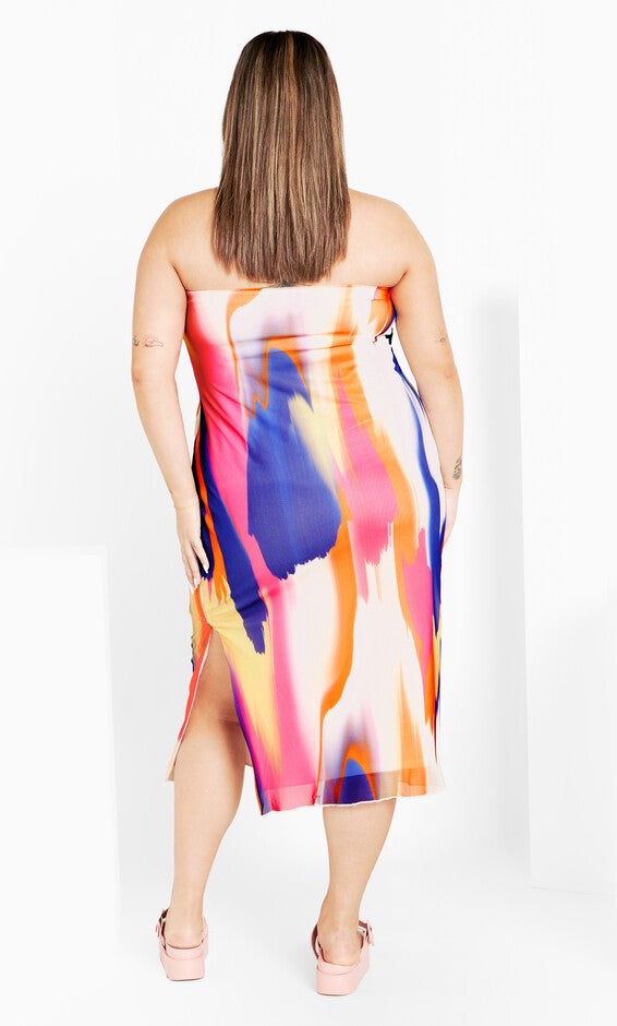 Indie Print Dress - white multi, INK, alternate image number null