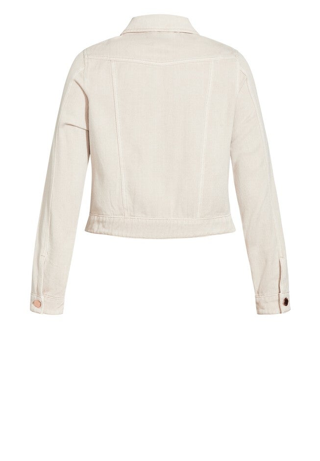 Classic Denim Jacket - stone, BEIGE, alternate image number 4