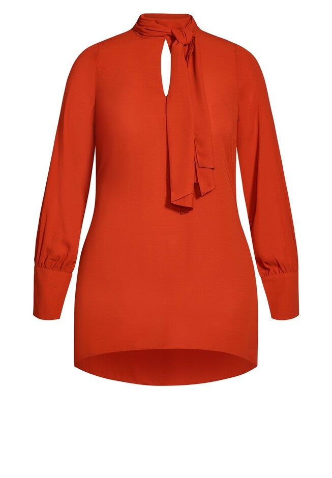 Neck Tie Tunic - rust, BROWN, alternate image number null