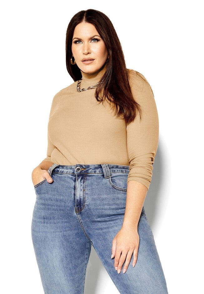 Turtle Neck Top - caramel, BROWN, hi-res image number null