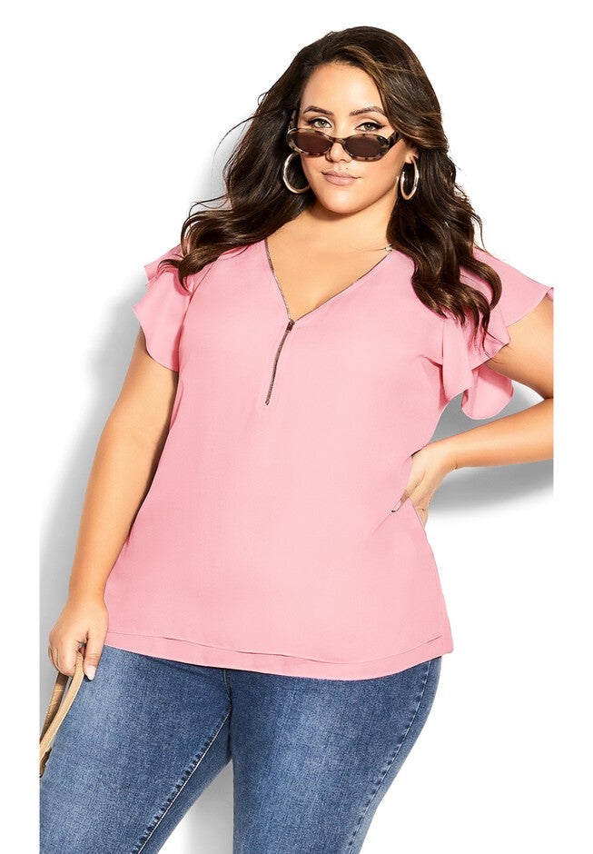 Zip Fling Top - rose, PINK, hi-res image number null