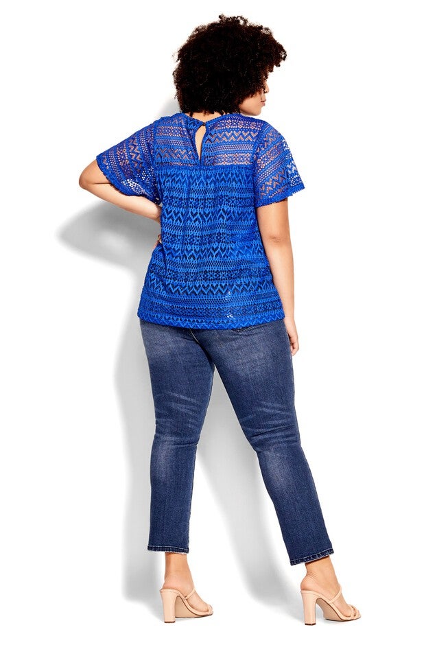Serenity Short Sleeve Top - blue, BLUE, alternate image number 4