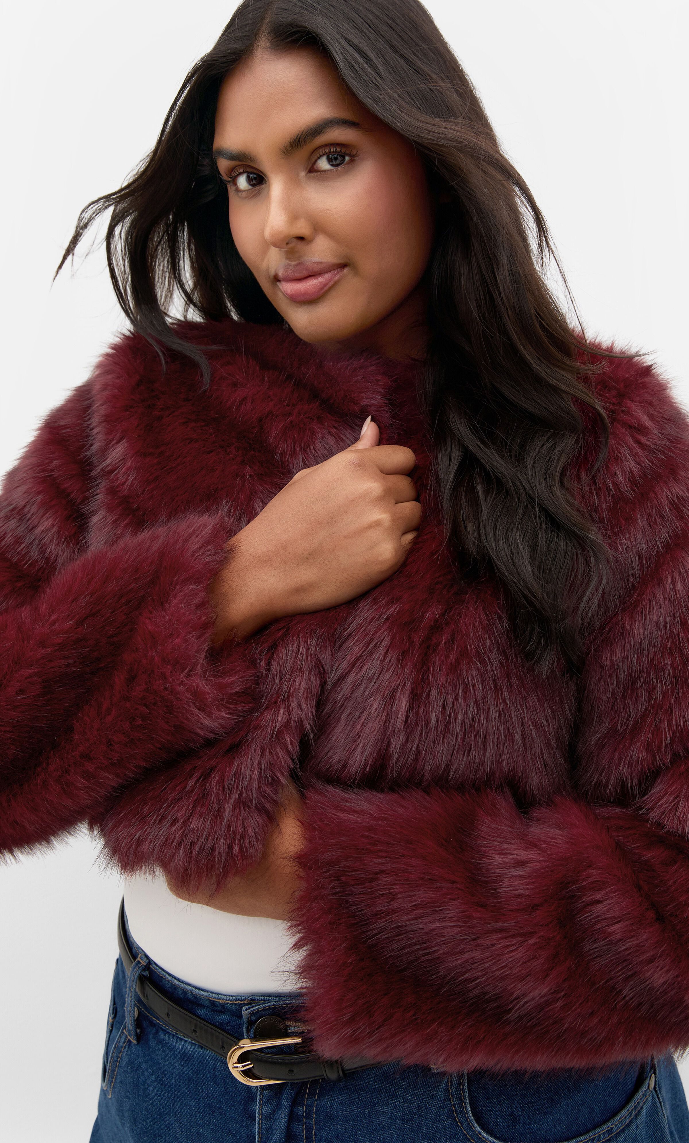 Angel Faux Fur Crop Jacket