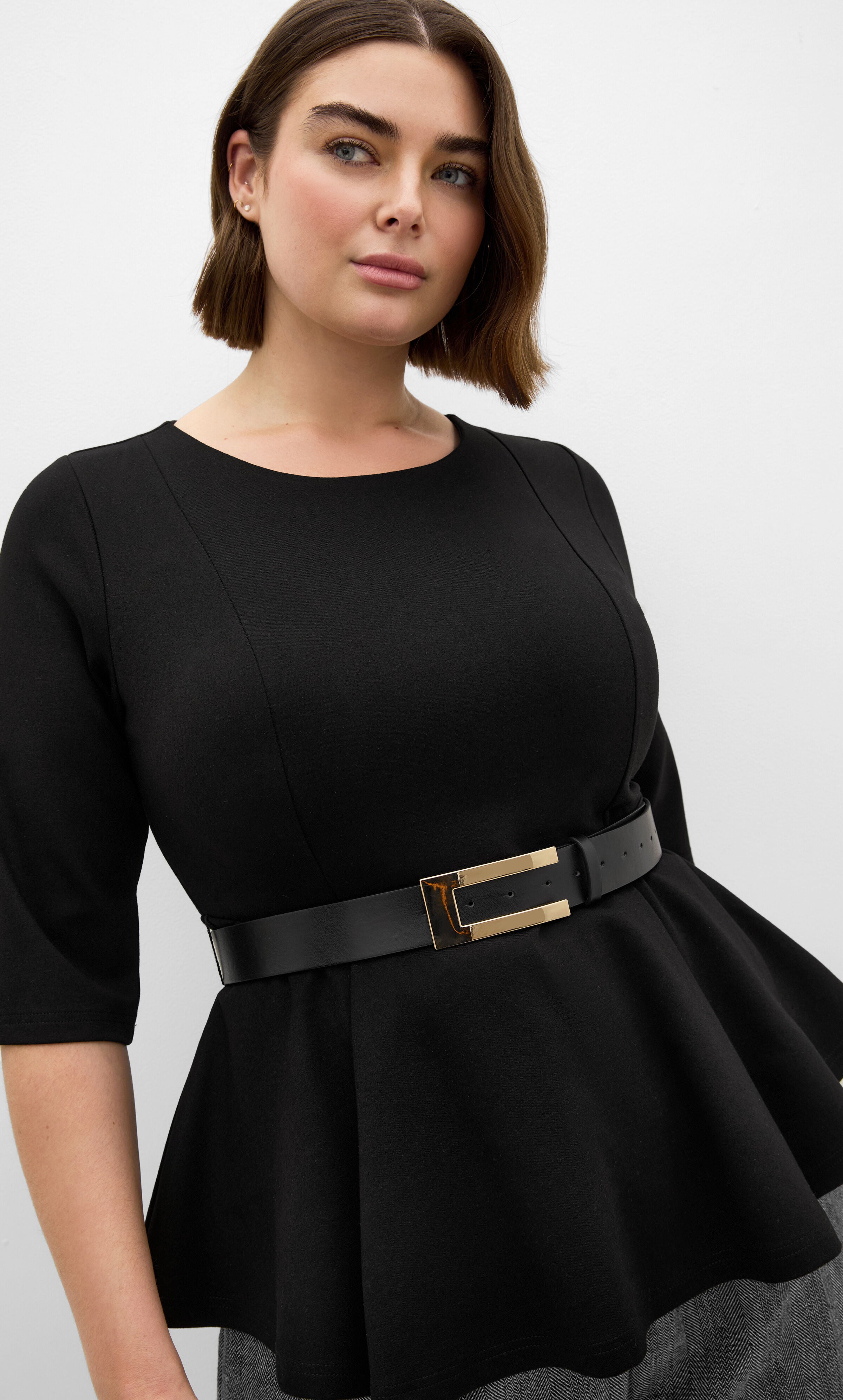 Paige Belted Peplum Top