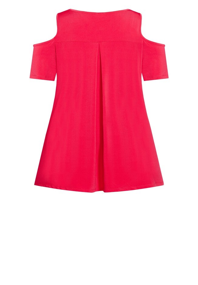 Claire Cold Shoulder Tunic, PERSIAN RED, alternate image number null