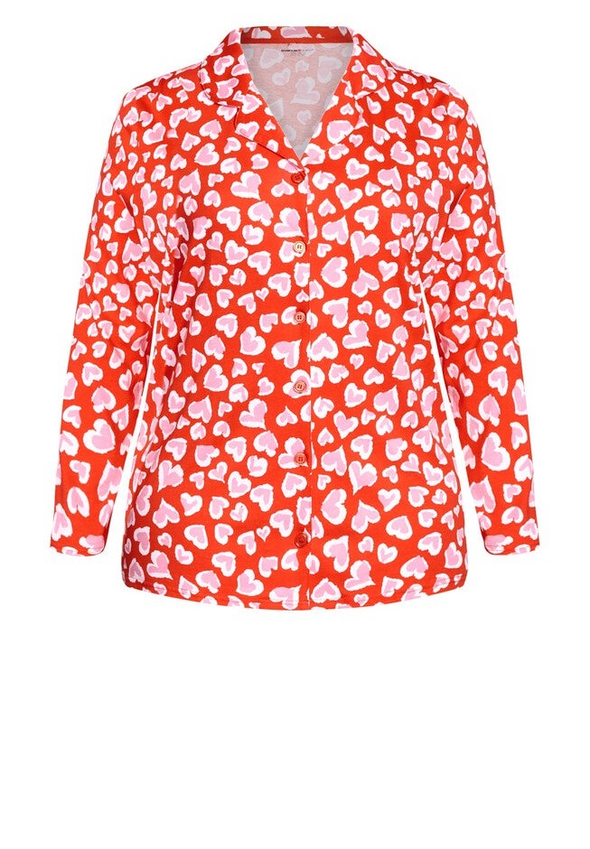 Button Heart Sleep Top, SHADOW HEART, alternate image number null