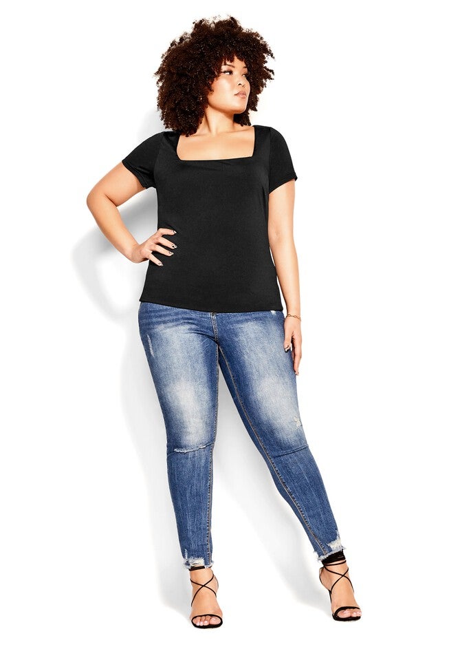 Suited Sleeve Top - black, BLACK, on-hover image number 1
